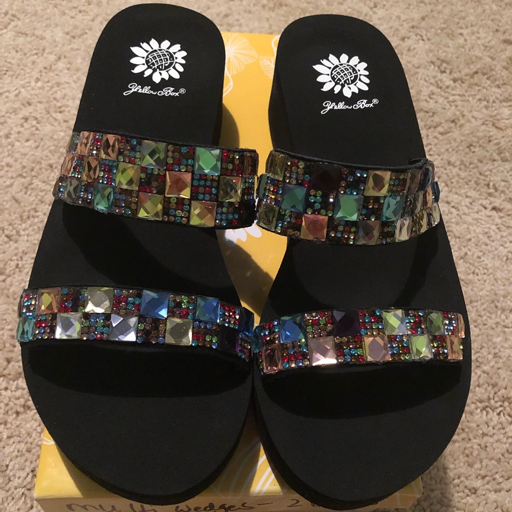 Yellow Box Multicolored Wedge Sandals